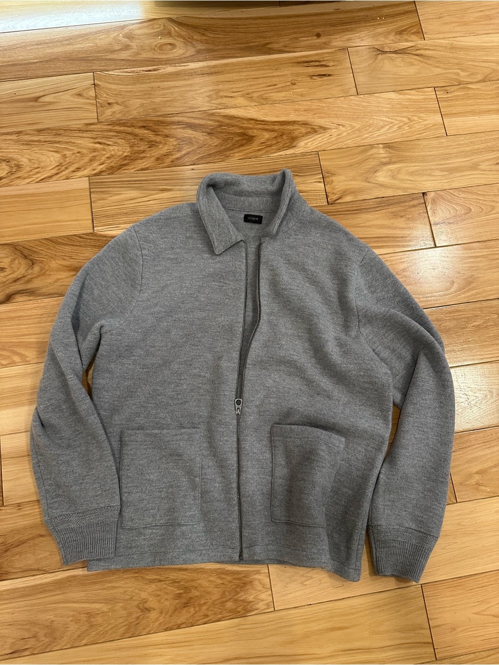 Men’s j crew grey wool zip up